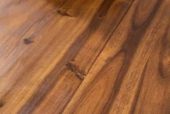 Massiver Esstisch GENESIS 160cm braun Akazienholz Baumkante Eisengestell Industrial