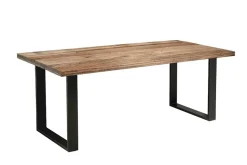 Massiver Esstisch IRON CRAFT 180cm natur Mangoholz Eisen Kufengestell Industrial Design