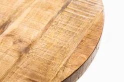 Massiver Esstisch IRON CRAFT 100cm rund natur Mangoholz schwarzes Metallgestell