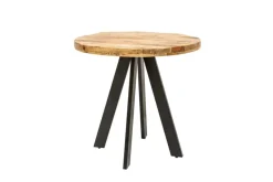 Massiver Esstisch IRON CRAFT 80cm rund natur Mangoholz