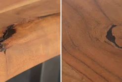 Massiver Esstisch MAMMUT 300cm braun honey finish Akazie schwarz Baumkante