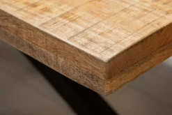 Massiver Industrial Esstisch GALAXIE 240cm natur Mangoholz schwarz Sterngestell