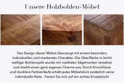 Massiver Schreibtisch RETRO 120cm Mangoholz Bürotisch mit Schublade