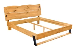 Massivholz Doppelbett AMAZONAS 180x200cm natur Wildeiche Baumkante