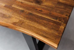 Massivholz Esstisch GENESIS 180cm natur anthrazit Akazie Baumkante Industrial Design