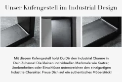 Massivholz Esstisch IRON CRAFT 160cm braun schwarz Sheesham stone finish Industrial