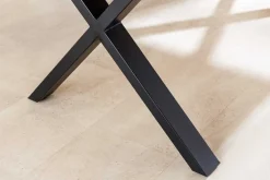 Massivholz Esstisch WILD OAK 200cm natur Wildeiche Schweizer Kante X-Gestell