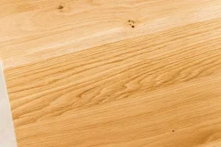 Massivholz Esstisch WILD OAK 160cm natur Wildeiche Schweizer Kante X-Gestell