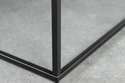Moderner Couchtisch ARCHITECTURE 60cm weiß Marmor-Design Metallgestell