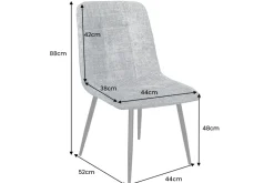 Moderner Design Stuhl TRES CHIC rost braun Chenille Cremona schwarze Metallbeine