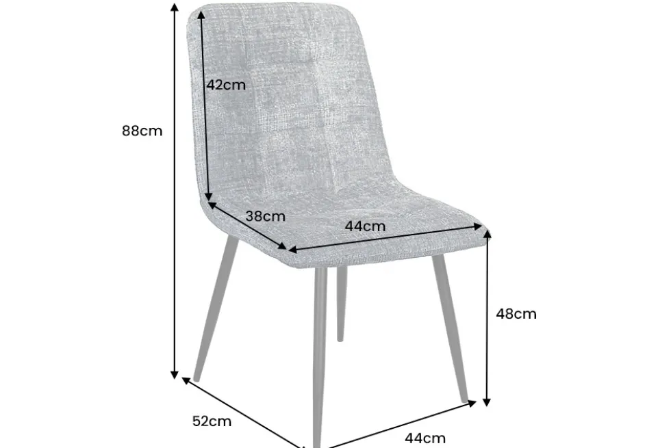 Moderner Design Stuhl TRES CHIC grün Chenille Cremona schwarze Metallbeine