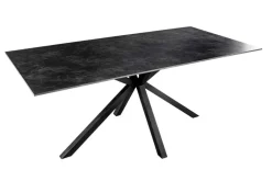 Moderner Esstisch GALAXIE 160cm anthrazit Keramik schwarz Metall Sterngestell