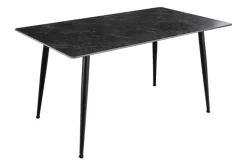 Moderner Esstisch MILANO 140cm anthrazit Keramik schwarze Metallbeine