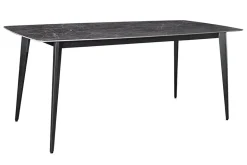 Moderner Esstisch MILANO 160cm anthrazit Keramik schwarze Metallbeine