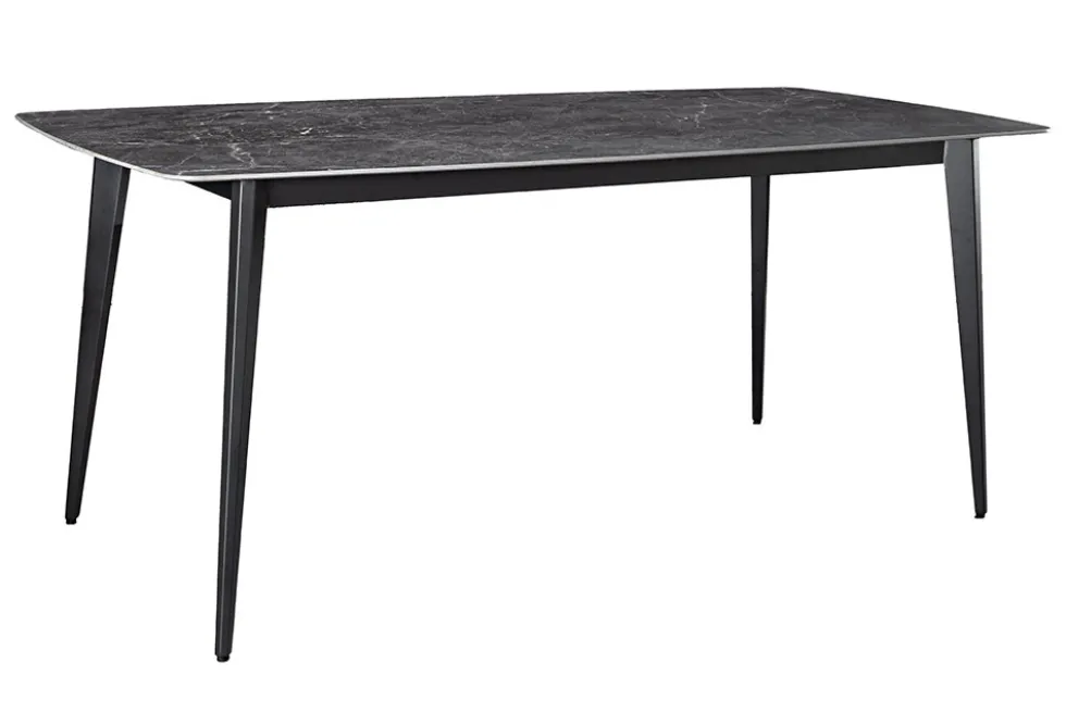 Moderner Esstisch MILANO 160cm anthrazit Keramik schwarze Metallbeine