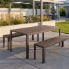 Moderner Gartentisch DESIGNO 150cm dunkelbraun schwarz Aluminium wetterfest