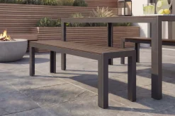 Moderner Gartentisch DESIGNO 205cm dunkelbraun schwarz Aluminium wetterfest
