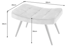 Moderner Hocker SCANDINAVIA champagner beige Samt schwarze Metallbeine Fußhocker