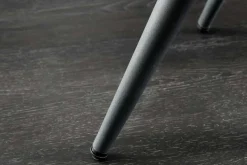 Moderner Hocker SCANDINAVIA rost braun Chenille Cremona Metallbeine Fußhocker
