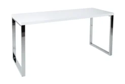 Moderner Schreibtisch WHITE DESK 140cm weiß Hochglanz Bürotisch