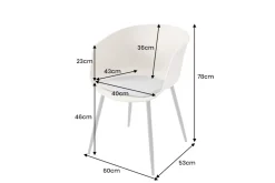 Moderner Stuhl DESIGNO schwarz Kunststoff Gartenstuhl mit Armlehnen Indoor Outdoor