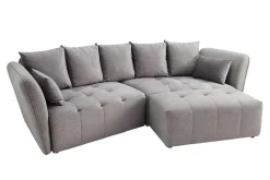 Modernes Big Sofa ROYAL 295cm grau Veloursstoff Federkern XXL-Couch