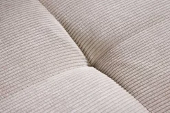 Modernes Ecksofa DESIGNO 250cm champagner beige Cord Couch inklusive Kissen Metallfüße