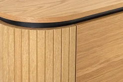 Modernes Highboard ATELIER 140cm natur Eiche schwarz Metall sechs Fächer