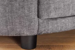Nachttisch SIGNUM 55cm oval grau Vogue Seiden Samtstoff inkl. Beleuchtung Schubladen