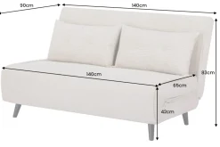 Retro Schlafsessel SMART MULTIFUNCTION 140cm grau Cord Bettfunktion inkl. Kissen