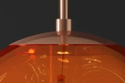 Runde Hängelampe LIQUID DIAMOND 20cm kupfer Glas Stahl Kugelleuchte