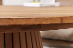 Runder Esstisch EMPIRE TEAK 140cm braun Teakholz Indoor Outdoor wetterfest