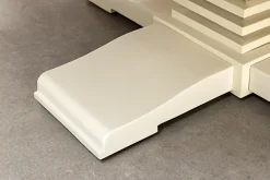 Runder Esstisch HAMPTONS 140cm hellbraun creme recycelte Pinie Massivholz