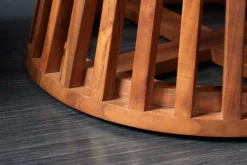 Runder Esstisch MAISON JADE 140cm natur Akazie Massivholz Säulenfuß