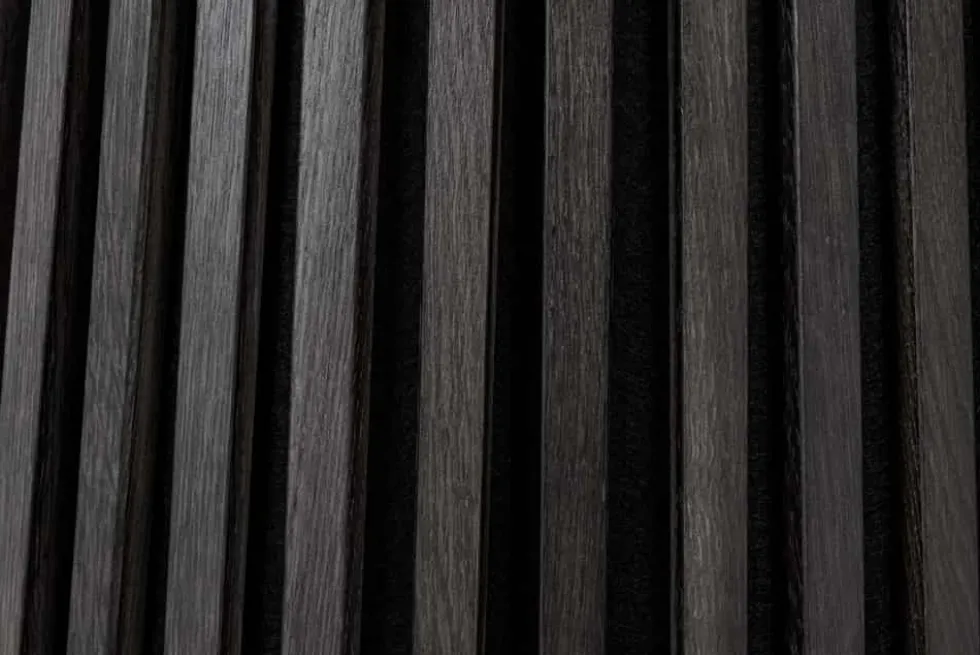 Runder Esstisch VALHALLA WOOD 140cm schwarz Eichenholz Säulenfuß