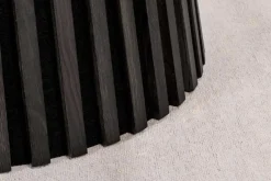 Runder Esstisch VALHALLA WOOD 120cm schwarz Eichenholz Säulenfuß