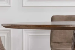 Runder Esstisch VALHALLA WOOD 140cm smoked Eichenholz Säulenfuß