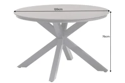 Runder In- und Outdoor Esstisch GALAXY 120cm anthrazit Keramik Aluminium Gartentisch