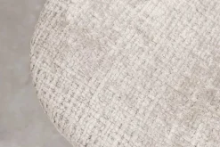Stilvoller Stuhl GLAMM champagner beige Chenille Cremona mit Rauten-Steppung schwarz Metall