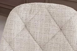Stilvolles 2er-Set Stühle GLAMM champagner beige Chenille Cremona schwarze Metallbeine