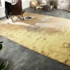 Vintage Baumwoll-Teppich MODERN ART XXL 350x240cm rostbraun verwaschen Used Look