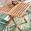 Wetterfester Beistelltisch EMPIRE TEAK 50cm Massivholz klappbar