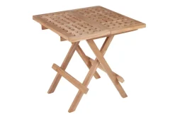Wetterfester Beistelltisch EMPIRE TEAK 50cm Massivholz klappbar