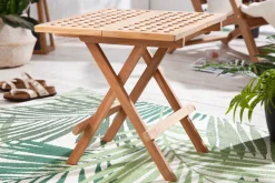 Wetterfester Beistelltisch EMPIRE TEAK 50cm Massivholz klappbar