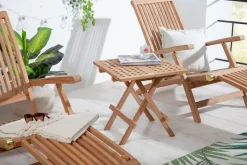 Wetterfester Beistelltisch EMPIRE TEAK 50cm Massivholz klappbar