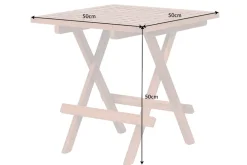Wetterfester Beistelltisch EMPIRE TEAK 50cm Massivholz klappbar